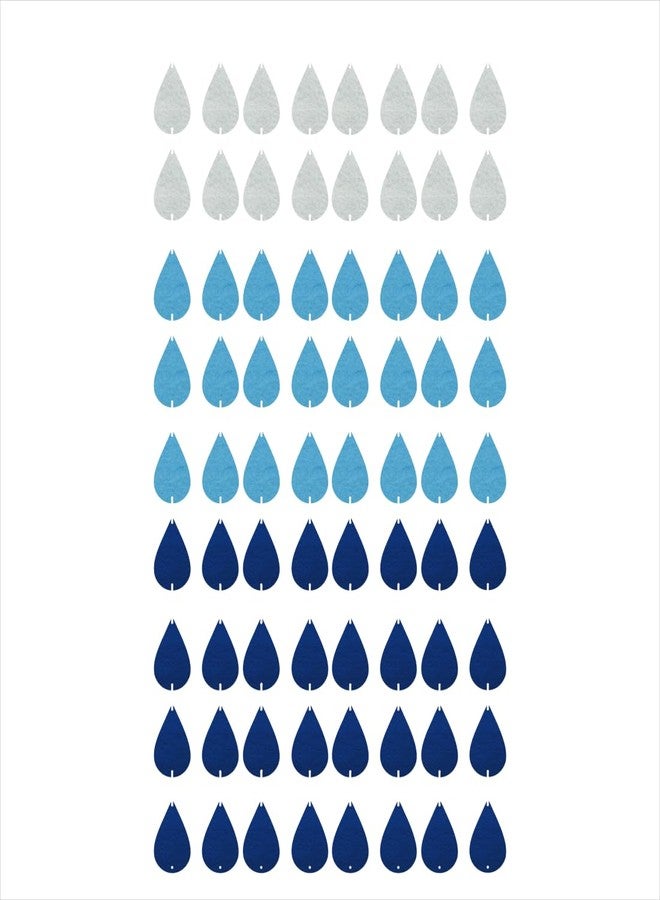 Incrizma 8 Strings Raindrop Garland Baby Shower Wedding Birthday Party Decorations Felt Bunting Raindrop Banners Flags Garlands (Multi Color (White & Blue)) - Image 1